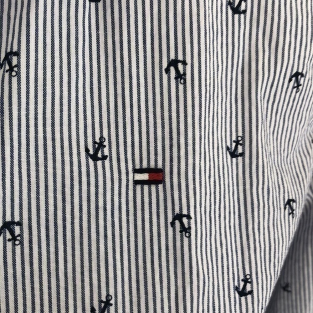 Tommy Hilfiger button down anchor pattern shirt - image 2